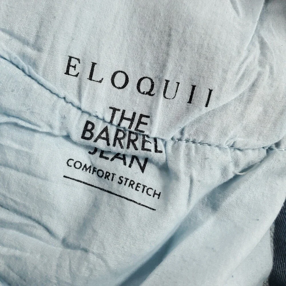 New Eloquii The Barrel Jean Womens 20 Blue Wash High Rise Stretch Comfort Denim - Picture 11 of 13
